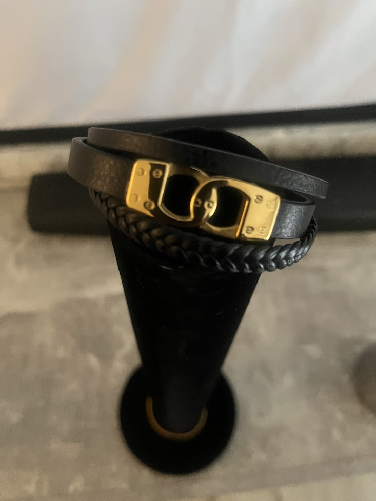 Wali - Bracelets acier/cuir femme